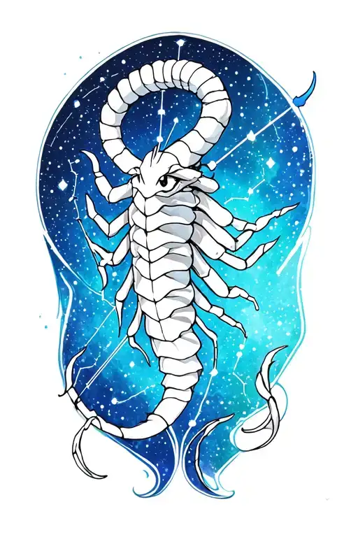 Capricorn Scorpio constellation tattoo design idea