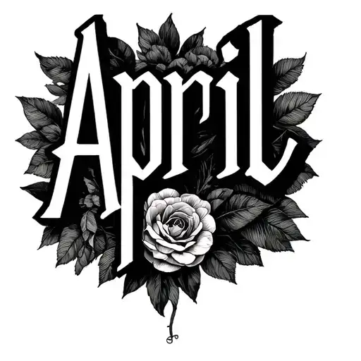 april letters tattoo design idea