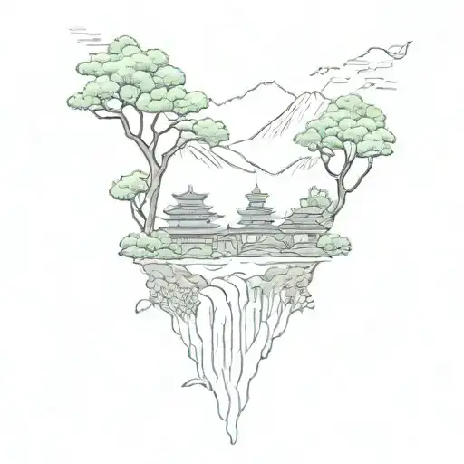 Incorporate the Gardens by the Bay for Singapore, the rice terraces of Sapa for Vietnam, and the Fushimi Inari Shrine for Japan into a detailed back piece celebrating your time in each country. tattoo design idea