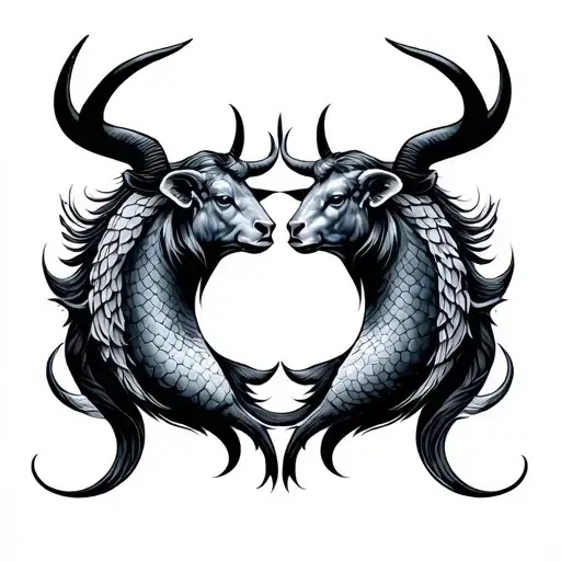 Taurus And Pisces symbol tattoo design idea