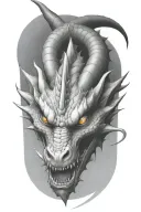 dragon face 3/4th view tattoo design idea