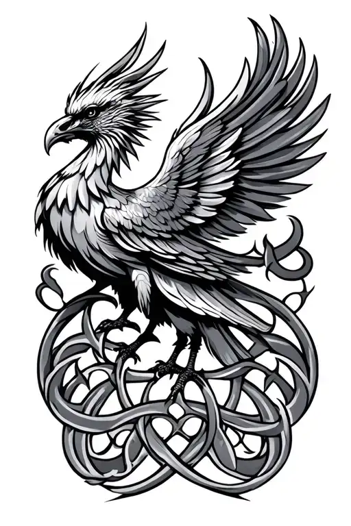 celtic phoenix tattoo design idea