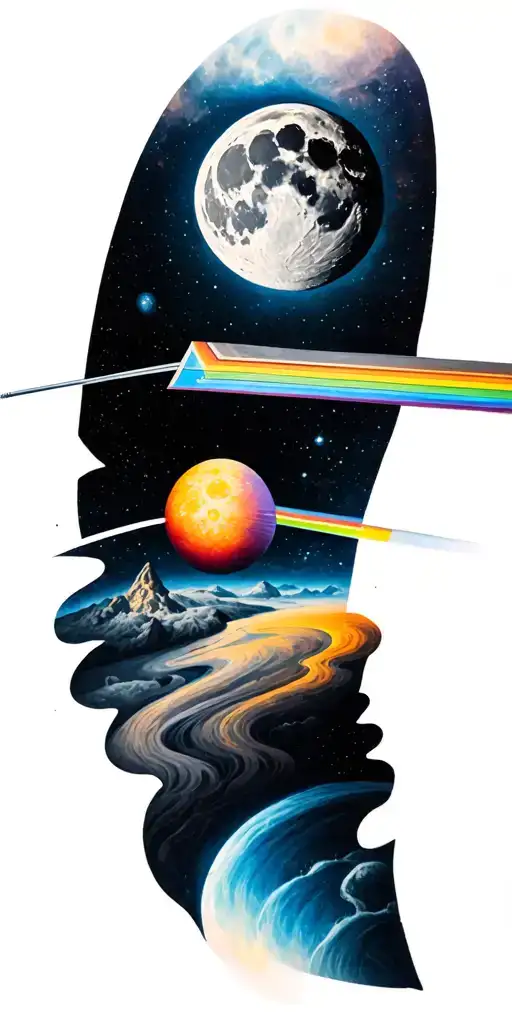 dark side of the moon tattoo design idea