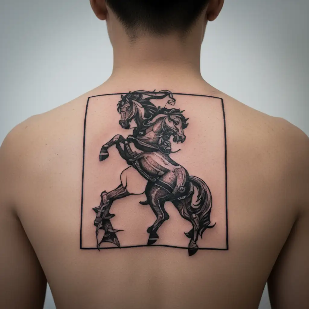 demon horse fighting krishna sleeve tattoo tattoo design idea
