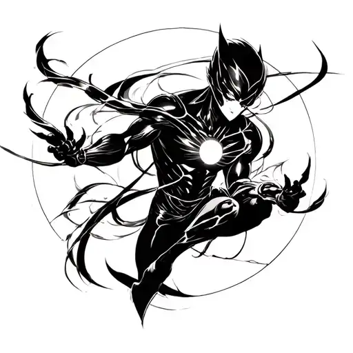 Itadori Yuji doing the black flash to okotsu tattoo design idea