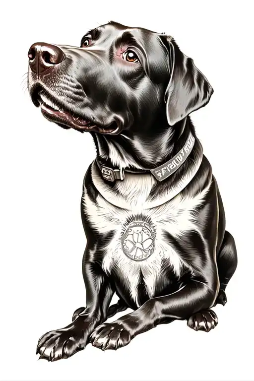 Chocolate Labrador Chocolate Tap in the middle of a Reves grab tattoo design idea