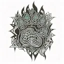 bear paw native American tattoo design idea