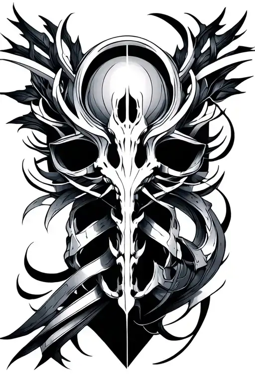 cyber sigilism sternum tattoo tattoo design idea