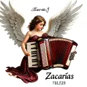 accordion with angel wings and name Zacarías and date 7/31/25  tattoo design idea