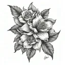 fine Line flowers to cover three scars tattoo design idea