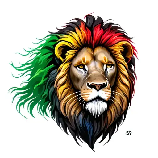rasta lion head tattoo design idea