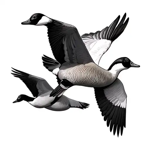 geese flock flying tattoo design idea