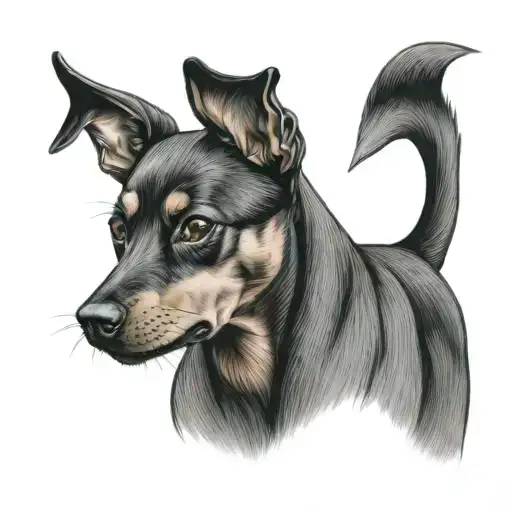 pinscher dog tattoo design idea