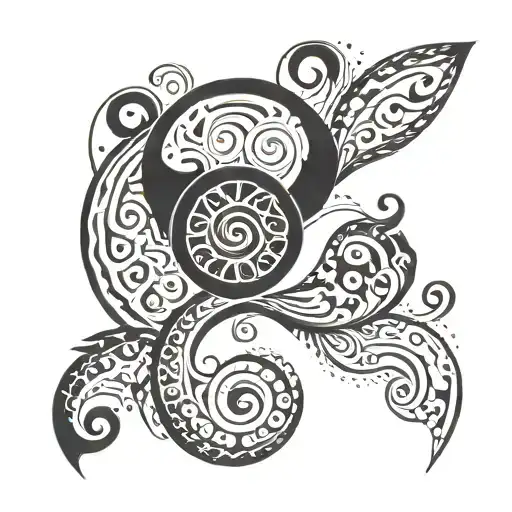 spiral semicolon tattoo design idea