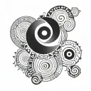 spiral semicolon tattoo design idea