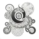 spiral semicolon tattoo design idea
