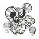 spiral semicolon tattoo design idea