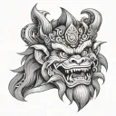 Angry monkey king tattoo design idea