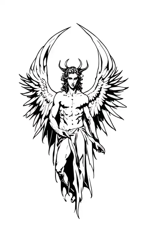 lucifer fallen angel tattoo design idea