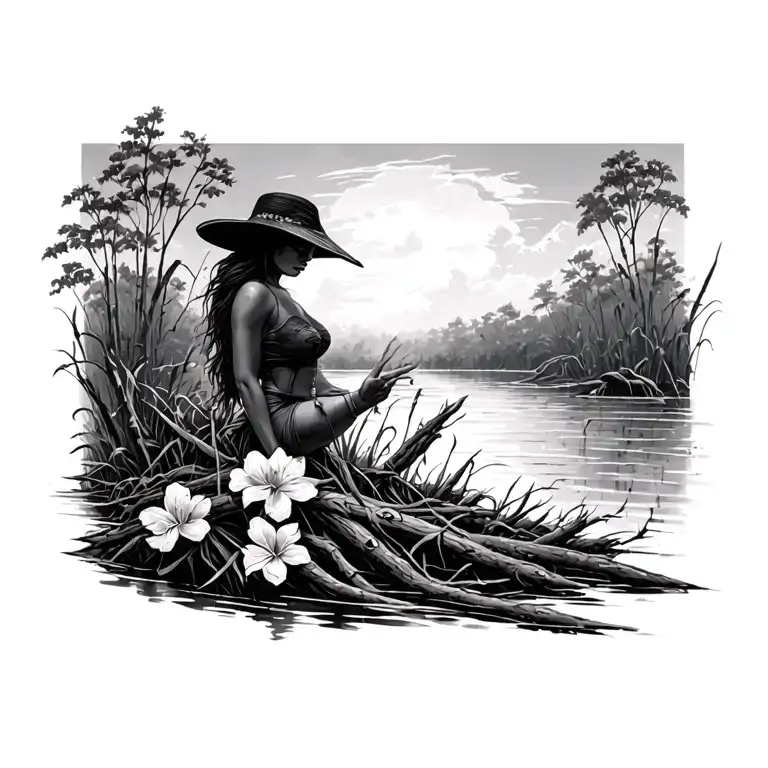 Louisiana swamp tattoo design idea