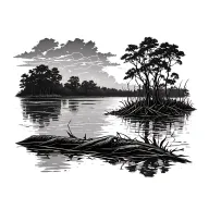 Louisiana swamp tattoo design idea