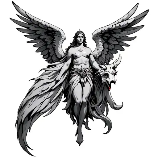 ark Angel protecting god tattoo design idea