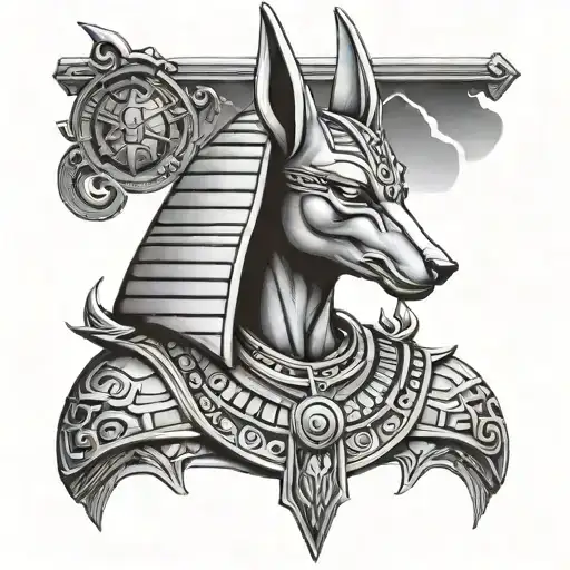 Anubis Libra God Night dark side tattoo design idea