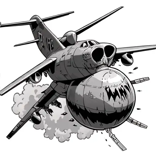 A-10 warthog dropping an evil bomb tattoo design idea