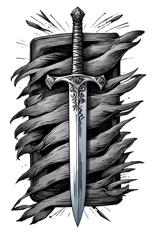 sword and bible  tattoo design idea