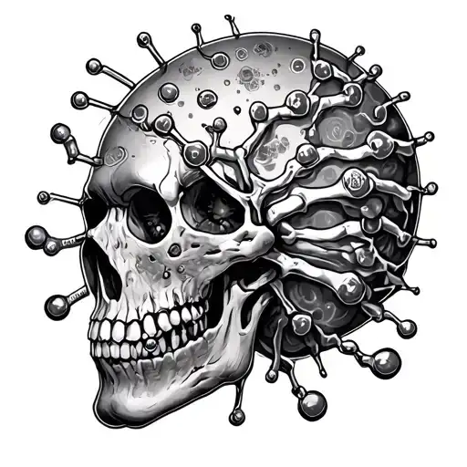 methotrexate chemical compound tattoo with a spine and immune cell tattoo design idea