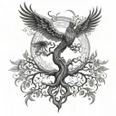 tree of life with phoenix tattoo tattoo design idea