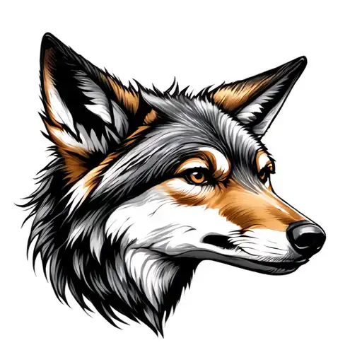 Coyote tattoo design idea