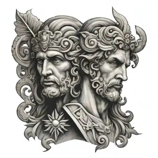 Janus tattoo design idea