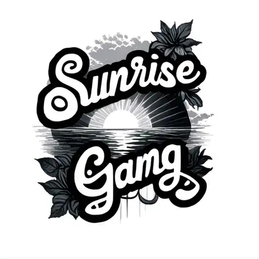tattoo that says sunrise gang tattoo design idea