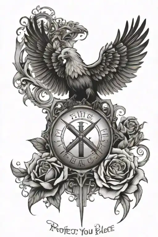 "protect your peace" with clodus and a Sky view tattoo design idea