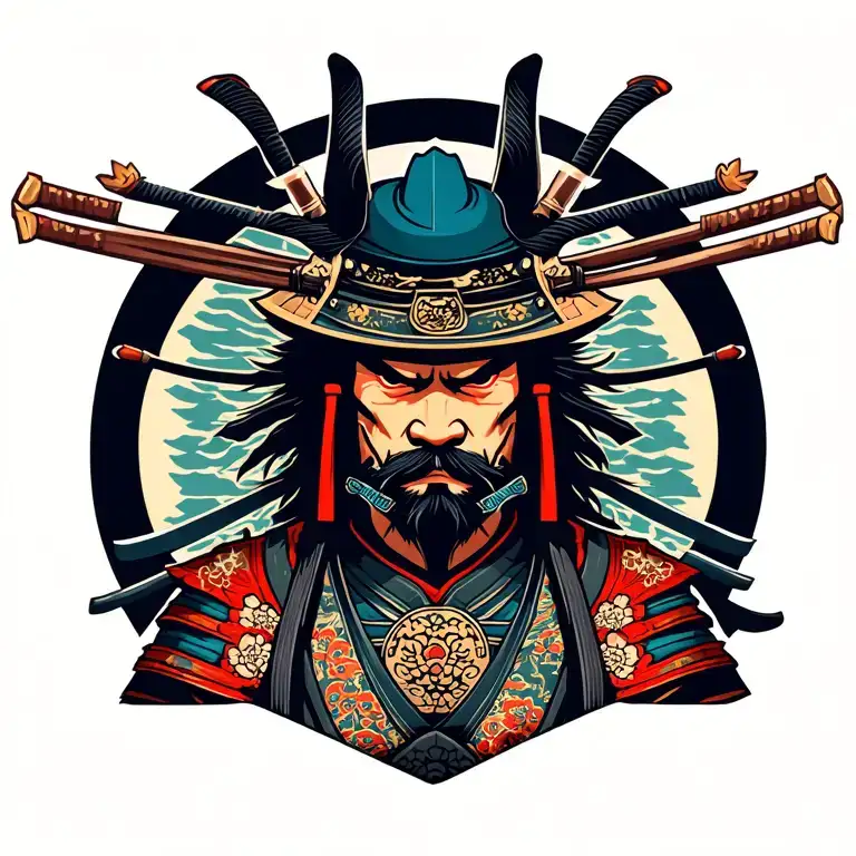 samurai warrior tattoo design idea