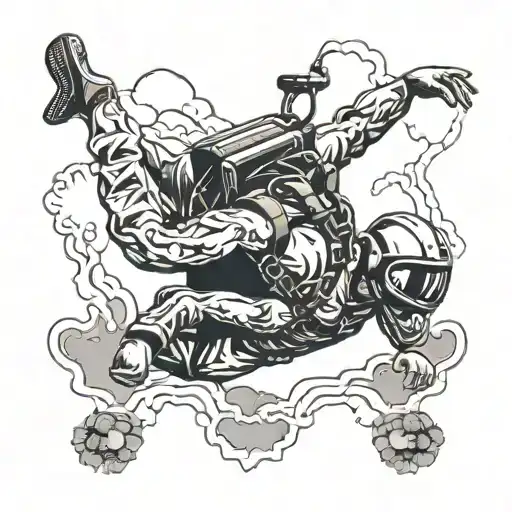 skydiving tattoo design idea