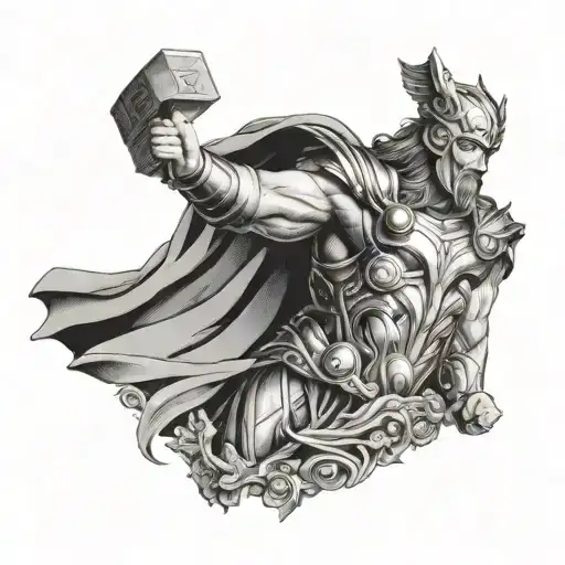 Thor Athena statue  tattoo design idea