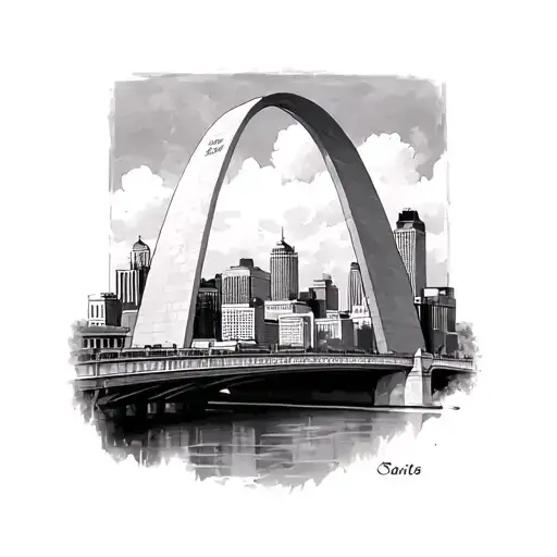 saint Louis arch bridge tattoo design idea