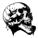 evil laugh now cry later skull tattoo design idea