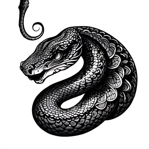 snake and mandala design incorporating tattoo design idea