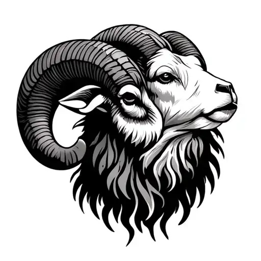 ram, water, Fire, Irish cross tattoo design idea