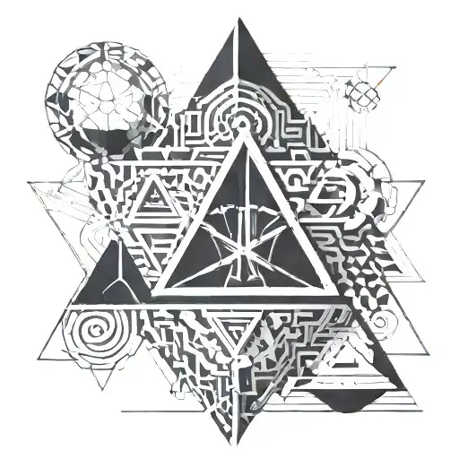 A triangle where one side is family, the other is mission, and the third is Knowledge tattoo design idea