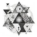 A triangle where one side is family, the other is mission, and the third is Knowledge tattoo design idea