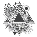 A triangle where one side is family, the other is mission, and the third is Knowledge tattoo design idea