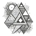 A triangle where one side is family, the other is mission, and the third is Knowledge tattoo design idea