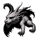 chimera classical drawing stipple shaded  tattoo design idea