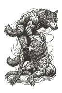 wrestling mat wolf pack father son tattoo design idea