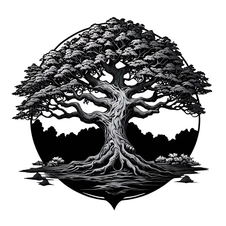 life of tree tattoo design idea