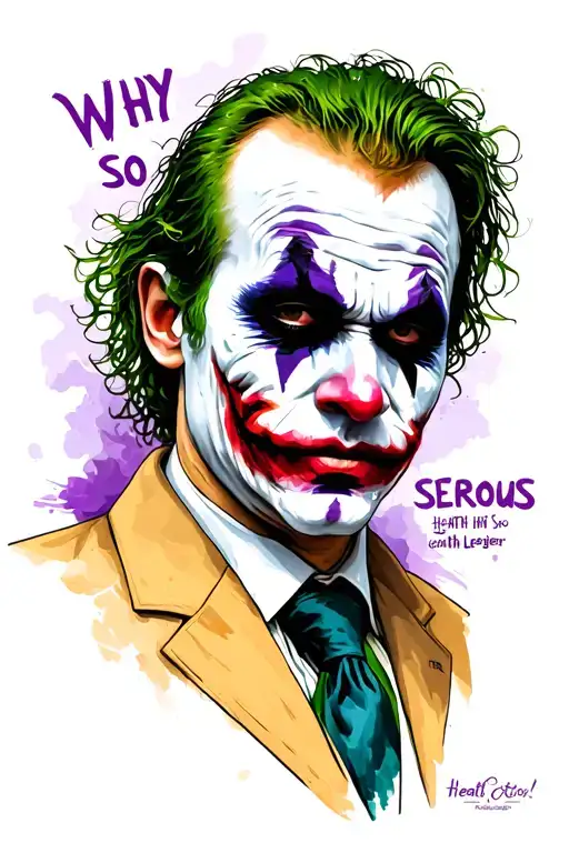 "Why so serious" Heath Ledger Joker purple tattoo design idea